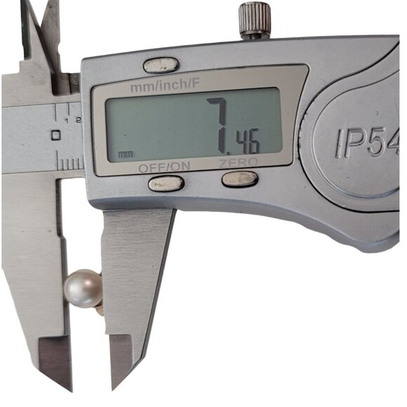 14K Yellow Gold Genuine Pearl Screw Back Earrings E921 - Picture 8 of 11